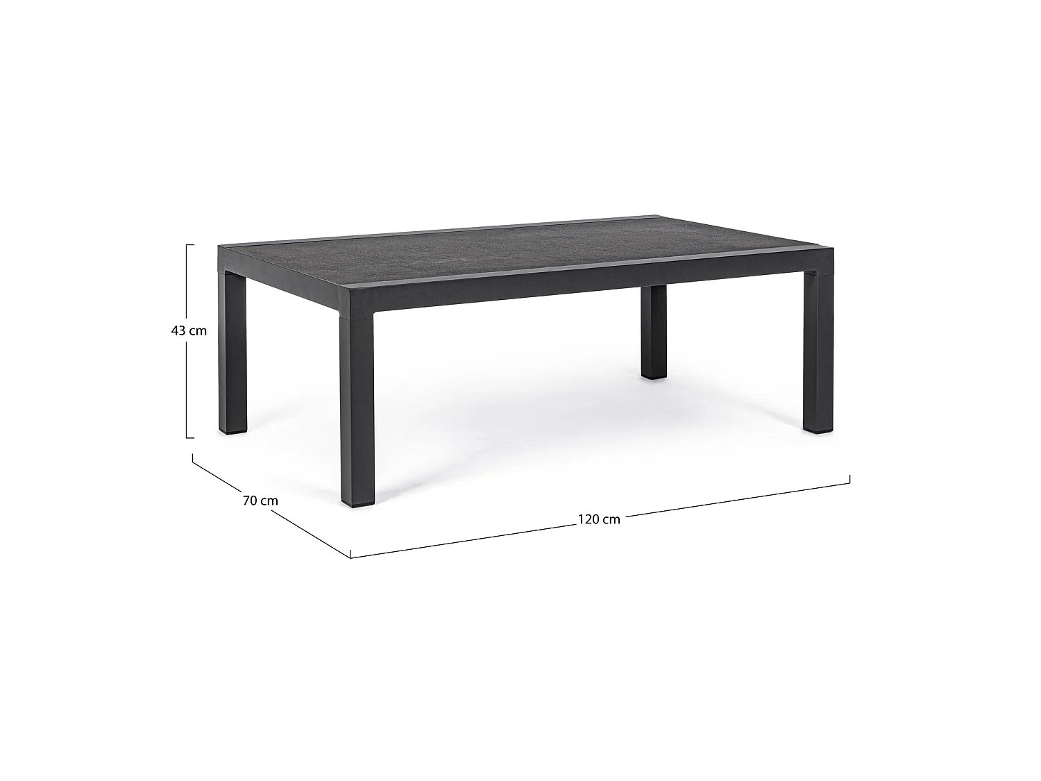 Garten-Beistelltisch mit Keramikplatte und Aluminiumgestell - OVIEDO