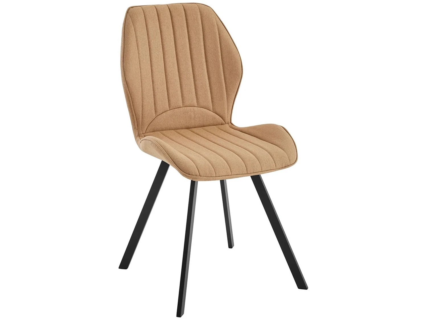 Pack de 4 Sillas de Comedor Tapizadas en Marrón Canela – Patas Metálicas Negras – Diseño Moderno, Elegante y Confortable