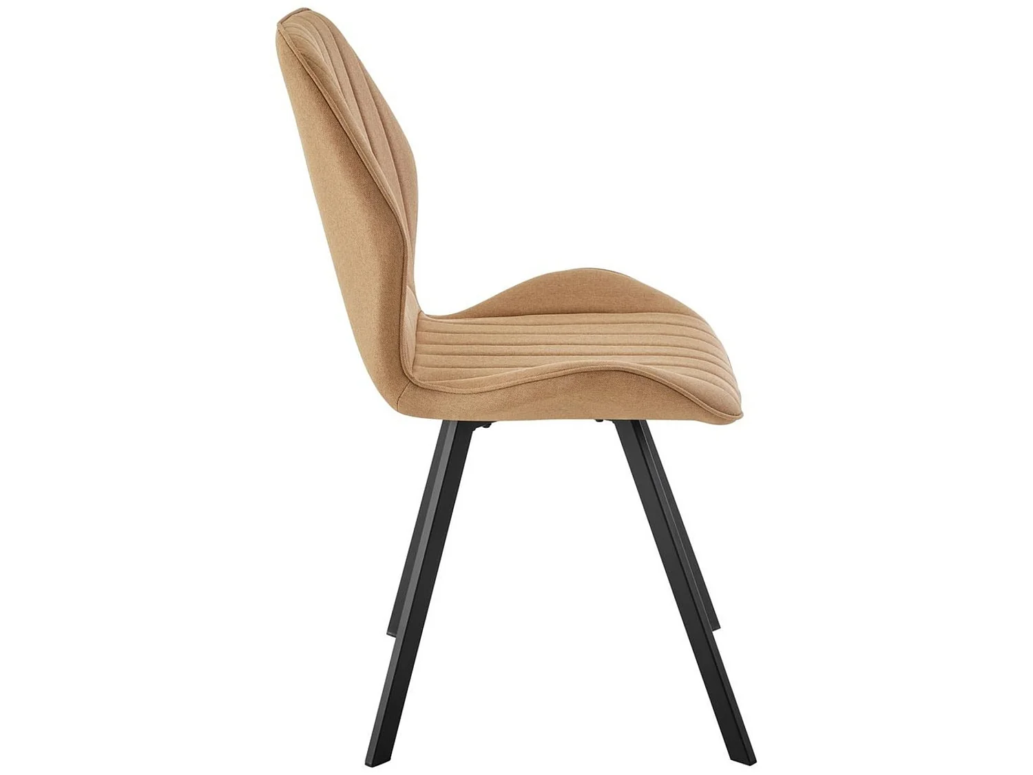 Pack de 4 Sillas de Comedor Tapizadas en Marrón Canela – Patas Metálicas Negras – Diseño Moderno, Elegante y Confortable