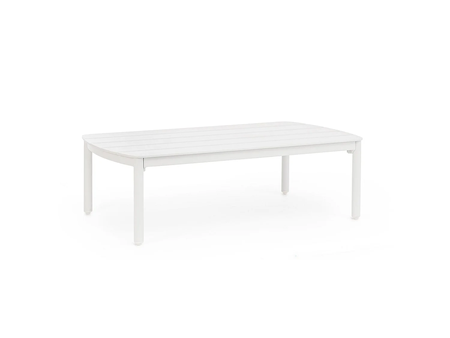 Mesita de jardín de aluminio blanco con patas regulables - GAUDIX