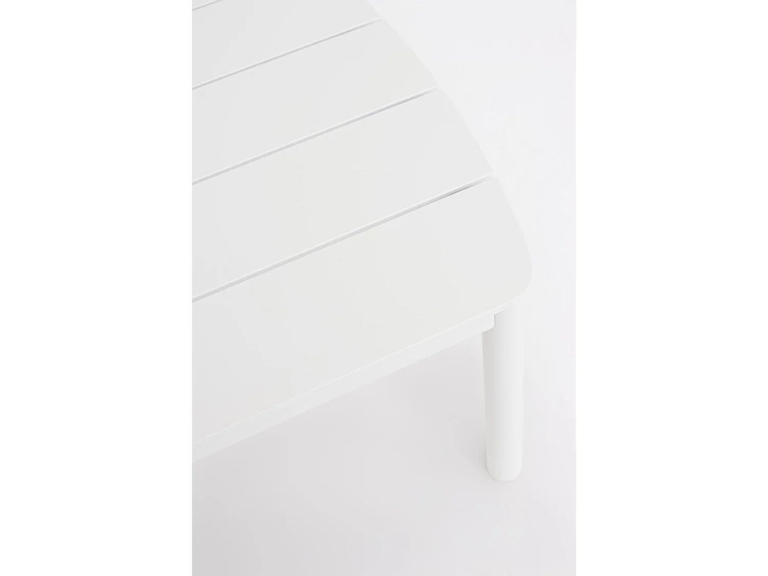 Mesita de jardín de aluminio blanco con patas regulables - GAUDIX