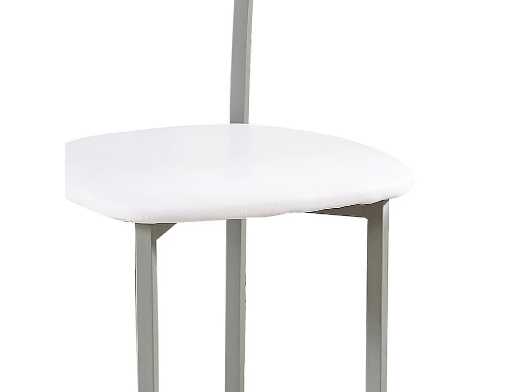 Pack 4 sillas blancas con patas metálicas color plata – diseño moderno y cómodo para comedor o cocina