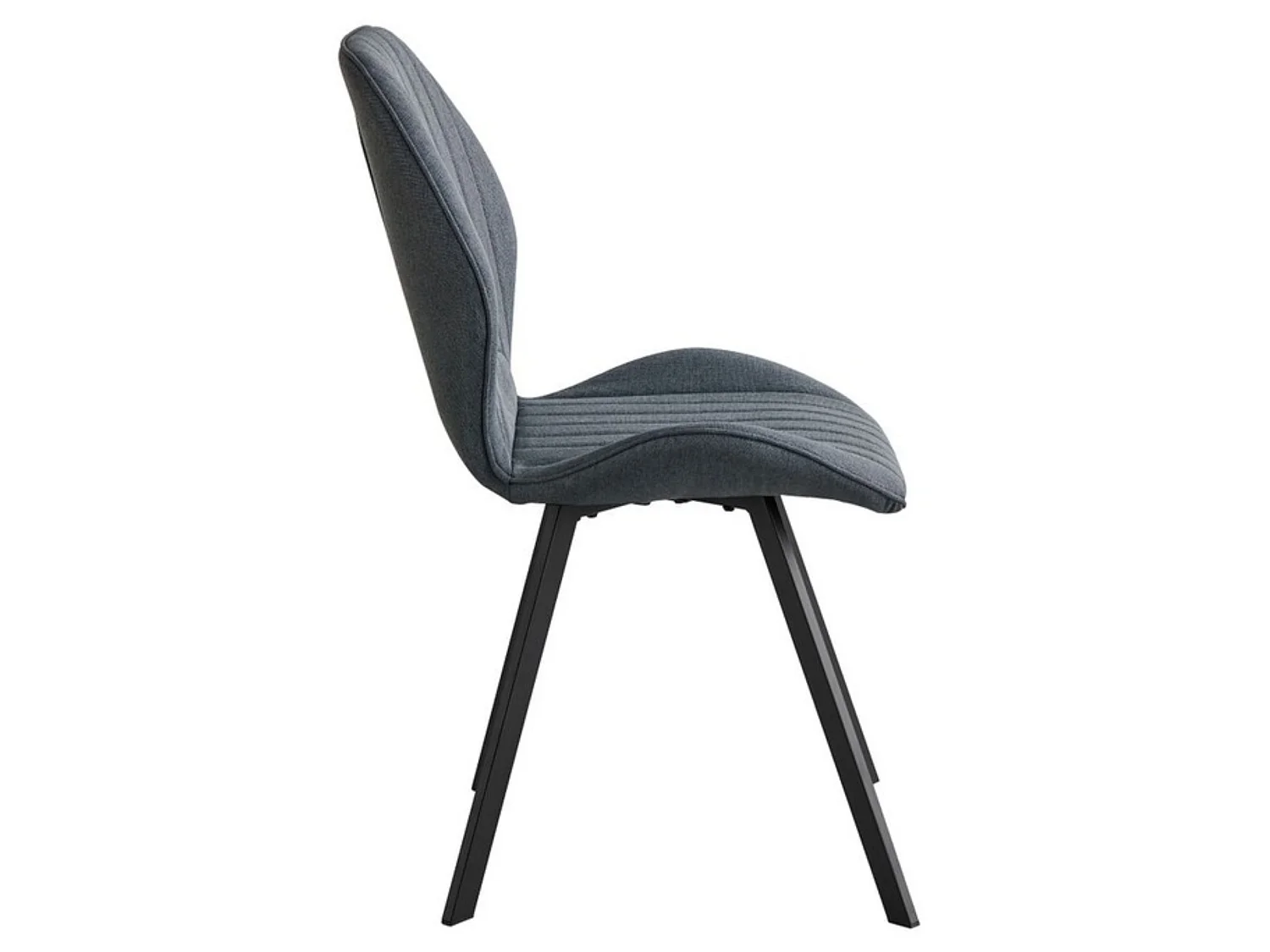 Pack de 4 Sillas de Comedor Tapizadas en Gris Marengo – Patas Metálicas Negras – Diseño Moderno, Elegante y Confortable