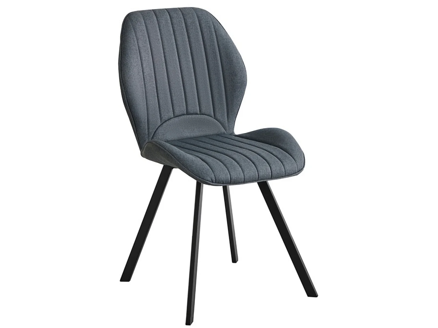 Pack de 4 Sillas de Comedor Tapizadas en Gris Marengo – Patas Metálicas Negras – Diseño Moderno, Elegante y Confortable