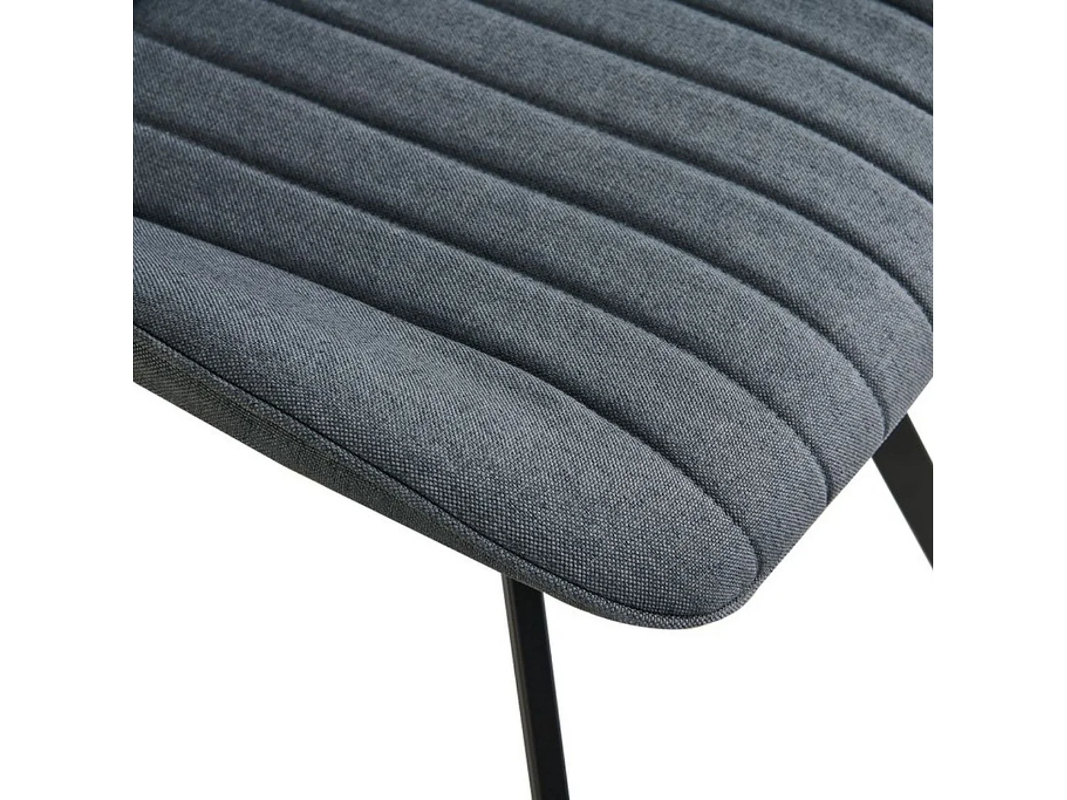 Pack de 4 Sillas de Comedor Tapizadas en Gris Marengo – Patas Metálicas Negras – Diseño Moderno, Elegante y Confortable
