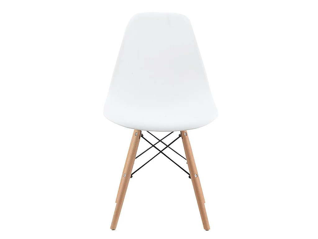 Pack 4 sillas blancas con patas de madera de haya y estructura metálica negra – diseño nórdico, moderno y resistente para comedor o cocina