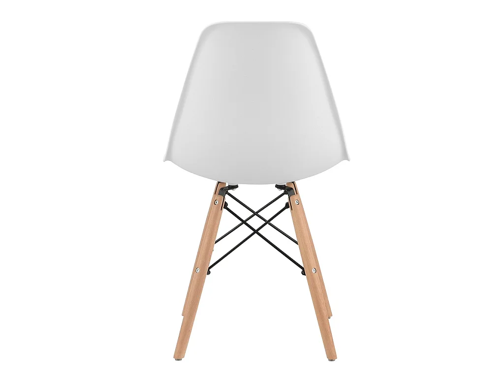 Pack 4 sillas blancas con patas de madera de haya y estructura metálica negra – diseño nórdico, moderno y resistente para comedor o cocina