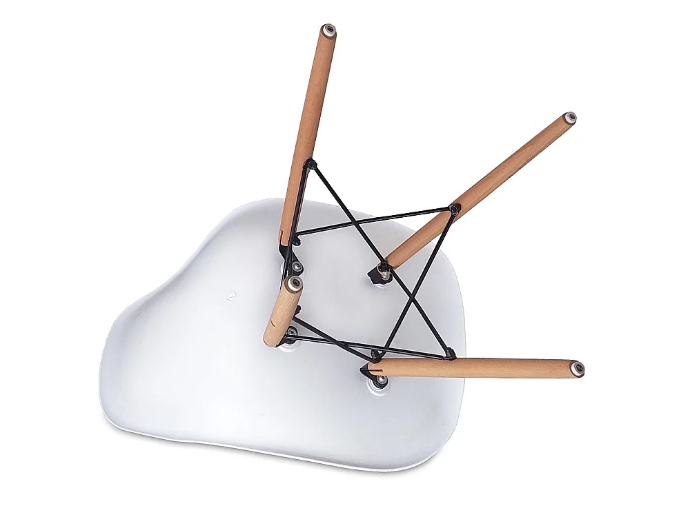 Pack 4 sillas blancas con patas de madera de haya y estructura metálica negra – diseño nórdico, moderno y resistente para comedor o cocina