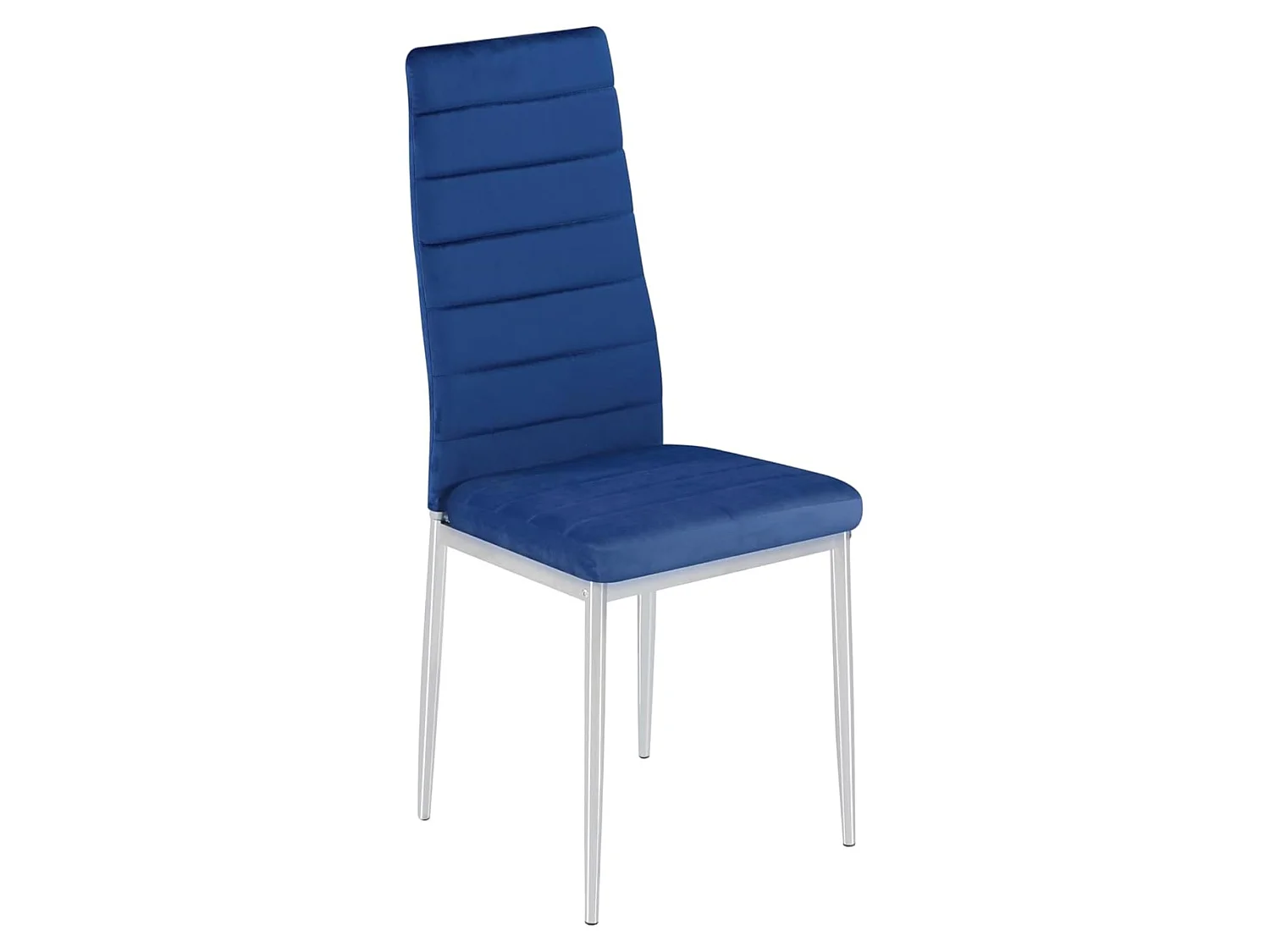Juego de 6 Sillas de Comedor Tapizadas en Terciopelo Azul – Sillas Modernas con Patas Cromadas, Estilo Elegante y Confortable.