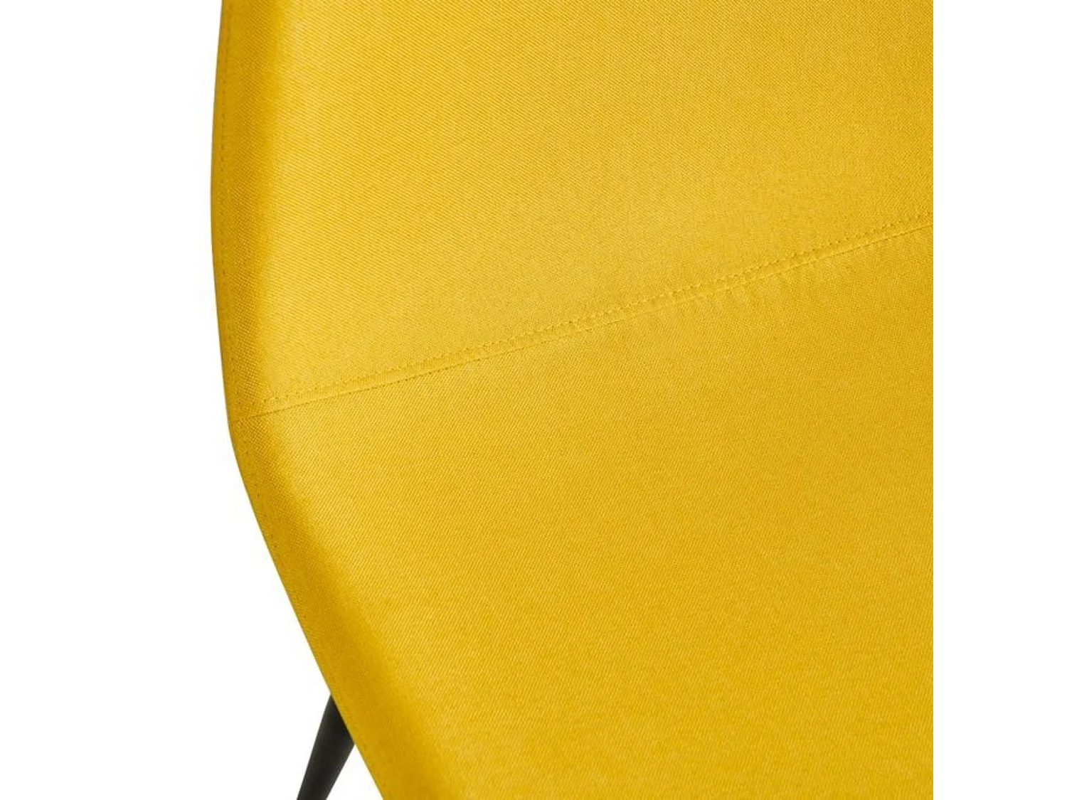 Pack de 4 Sillas de Comedor Tapizadas en Color Mostaza – Patas Metálicas Negras – Diseño Moderno, Cálido y Confortable