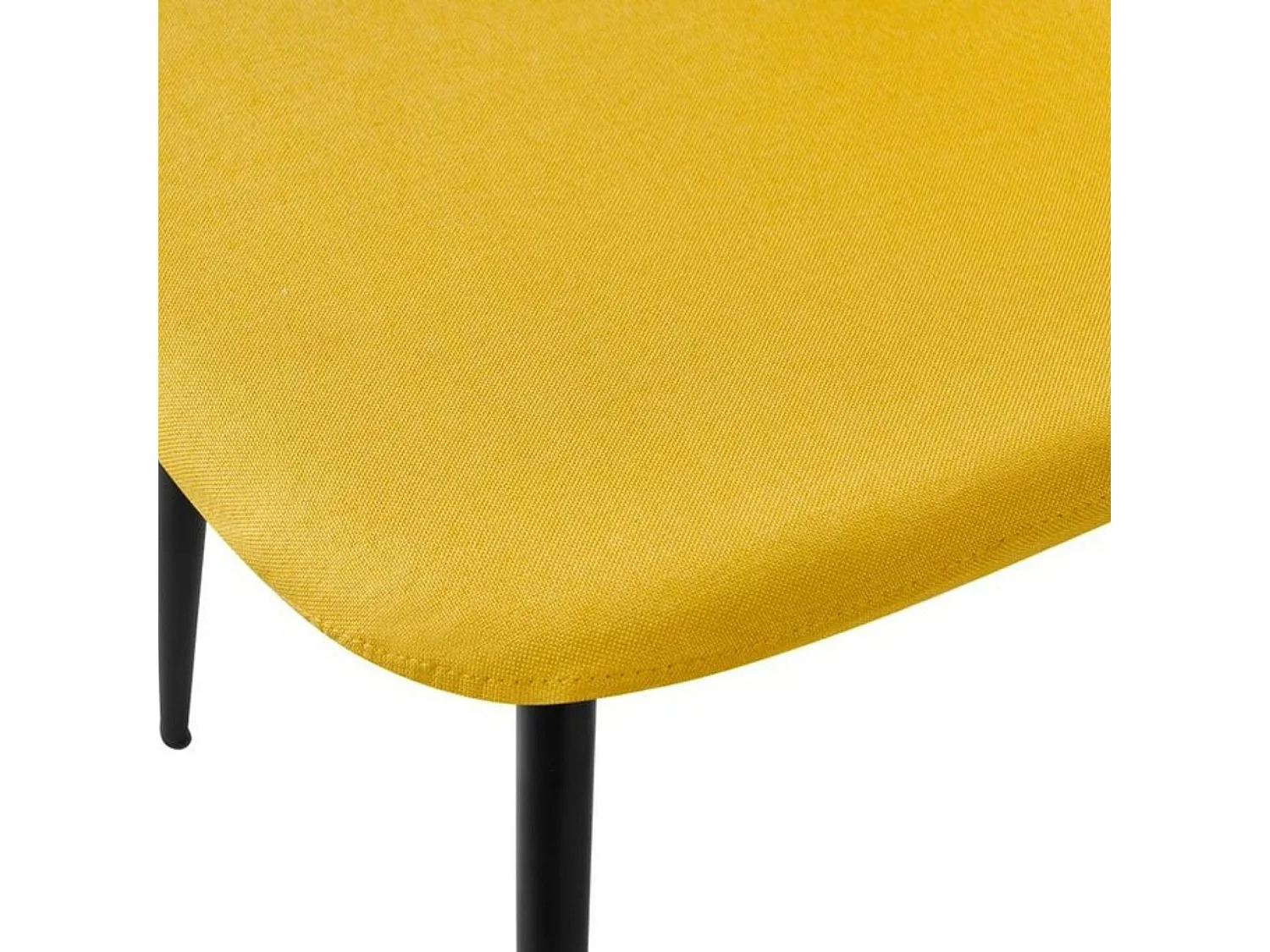 Pack de 4 Sillas de Comedor Tapizadas en Color Mostaza – Patas Metálicas Negras – Diseño Moderno, Cálido y Confortable