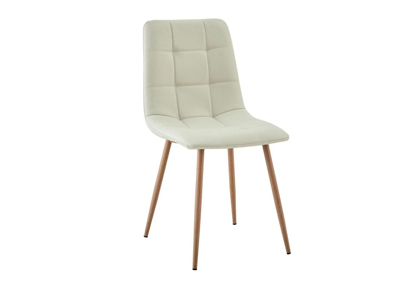 Pack de 4 Sillas de Comedor Tapizadas en Color Beige Arena – Patas Metálicas Efecto Roble Aserrado – Diseño Moderno y Confortable