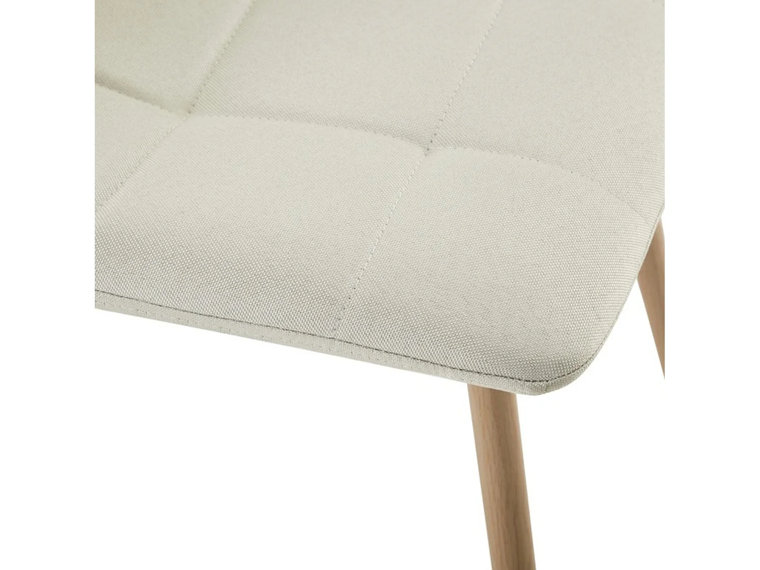 Pack de 4 Sillas de Comedor Tapizadas en Color Beige Arena – Patas Metálicas Efecto Roble Aserrado – Diseño Moderno y Confortable
