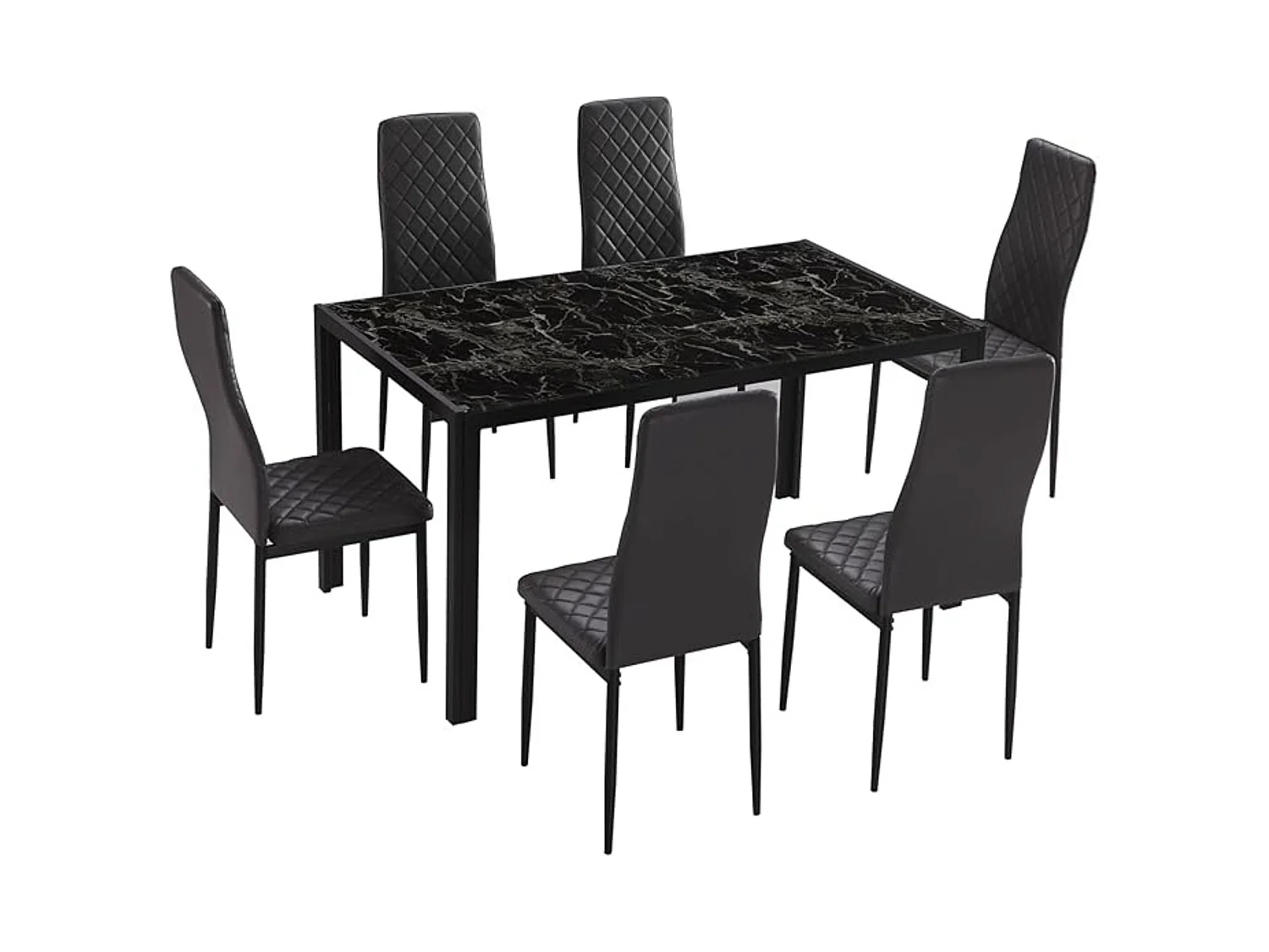 Pack 6 Sillas de Comedor Modernas – Sillas Tapizadas en PU Color Gris con Patas Metálicas Negras, Diseño Ergonómico y Elegante.