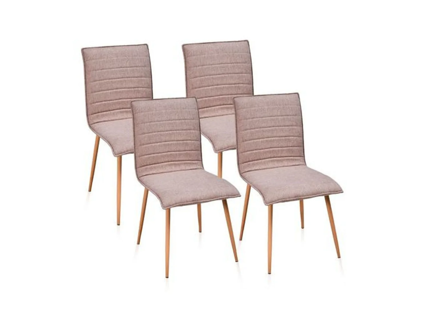 Pack de 4 Sillas de Comedor Tapizadas en Tela – Sillas Modernas con Patas Metálicas Color Cambria, Confort y Estilo, 87 cm