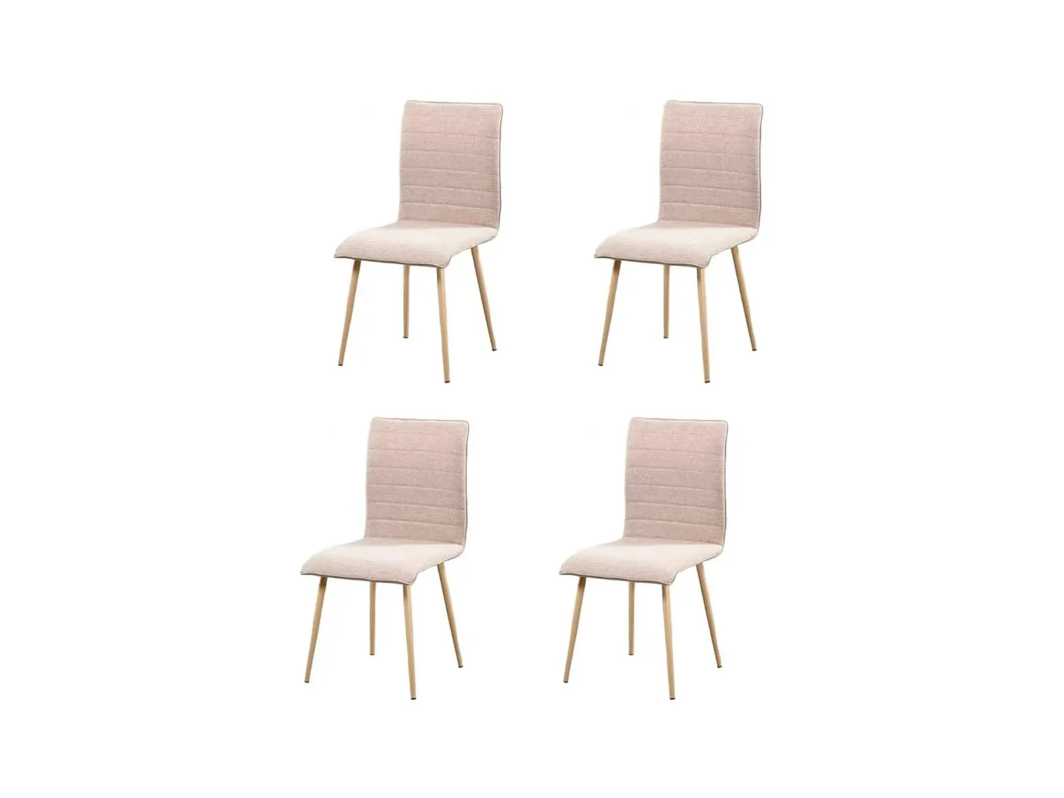 Pack de 4 Sillas de Comedor Tapizadas en Tela – Sillas Modernas con Patas Metálicas Color Cambria, Confort y Estilo, 87 cm