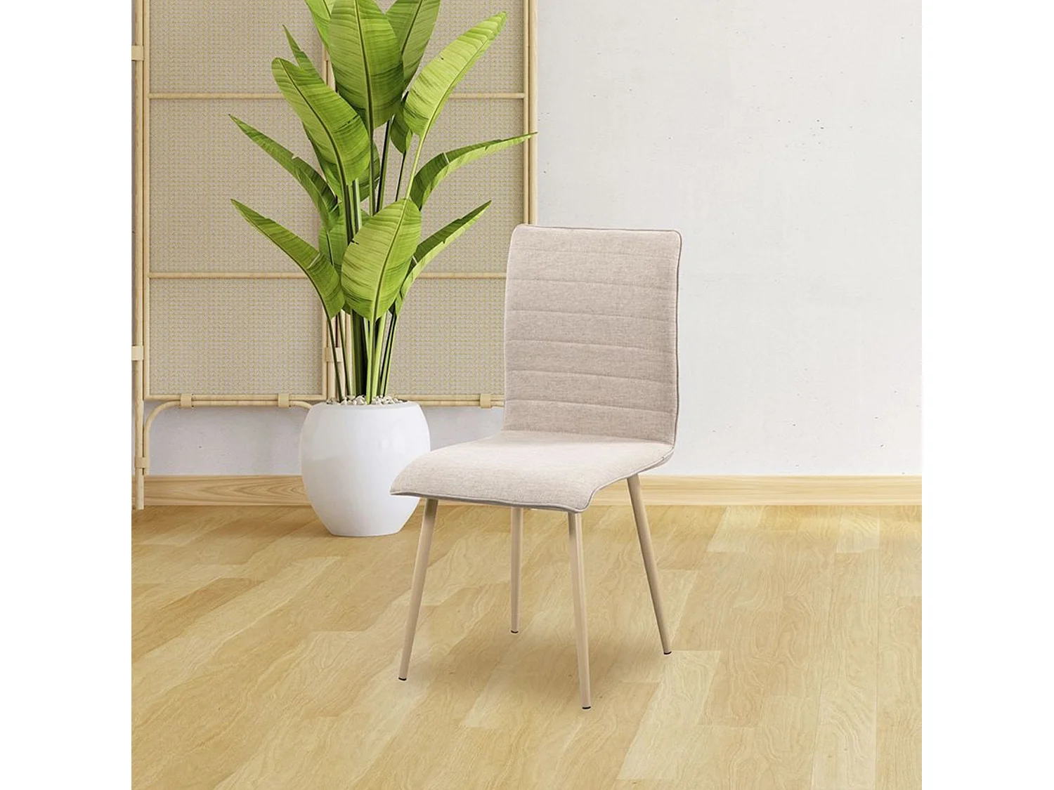 Pack de 4 Sillas de Comedor Tapizadas en Tela – Sillas Modernas con Patas Metálicas Color Cambria, Confort y Estilo, 87 cm