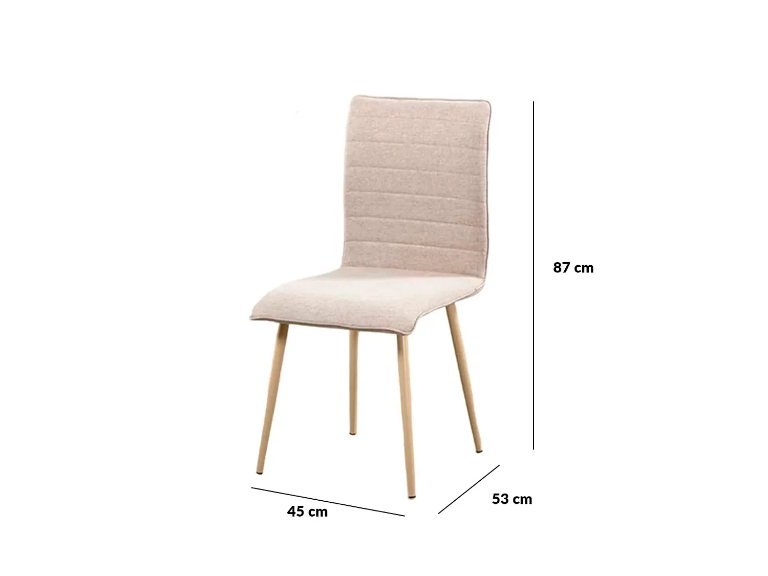 Pack de 4 Sillas de Comedor Tapizadas en Tela – Sillas Modernas con Patas Metálicas Color Cambria, Confort y Estilo, 87 cm
