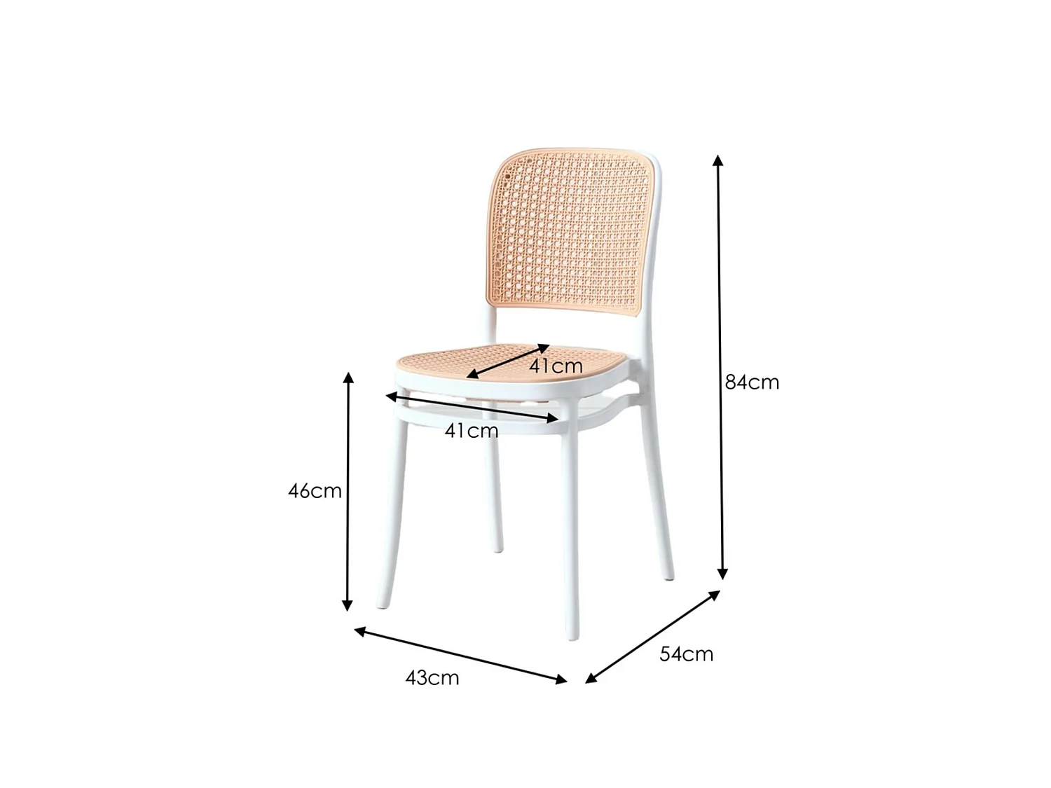 Pack 4 sillas de plástico color marrón canela con patas blancas – diseño moderno, resistente y fácil de montar