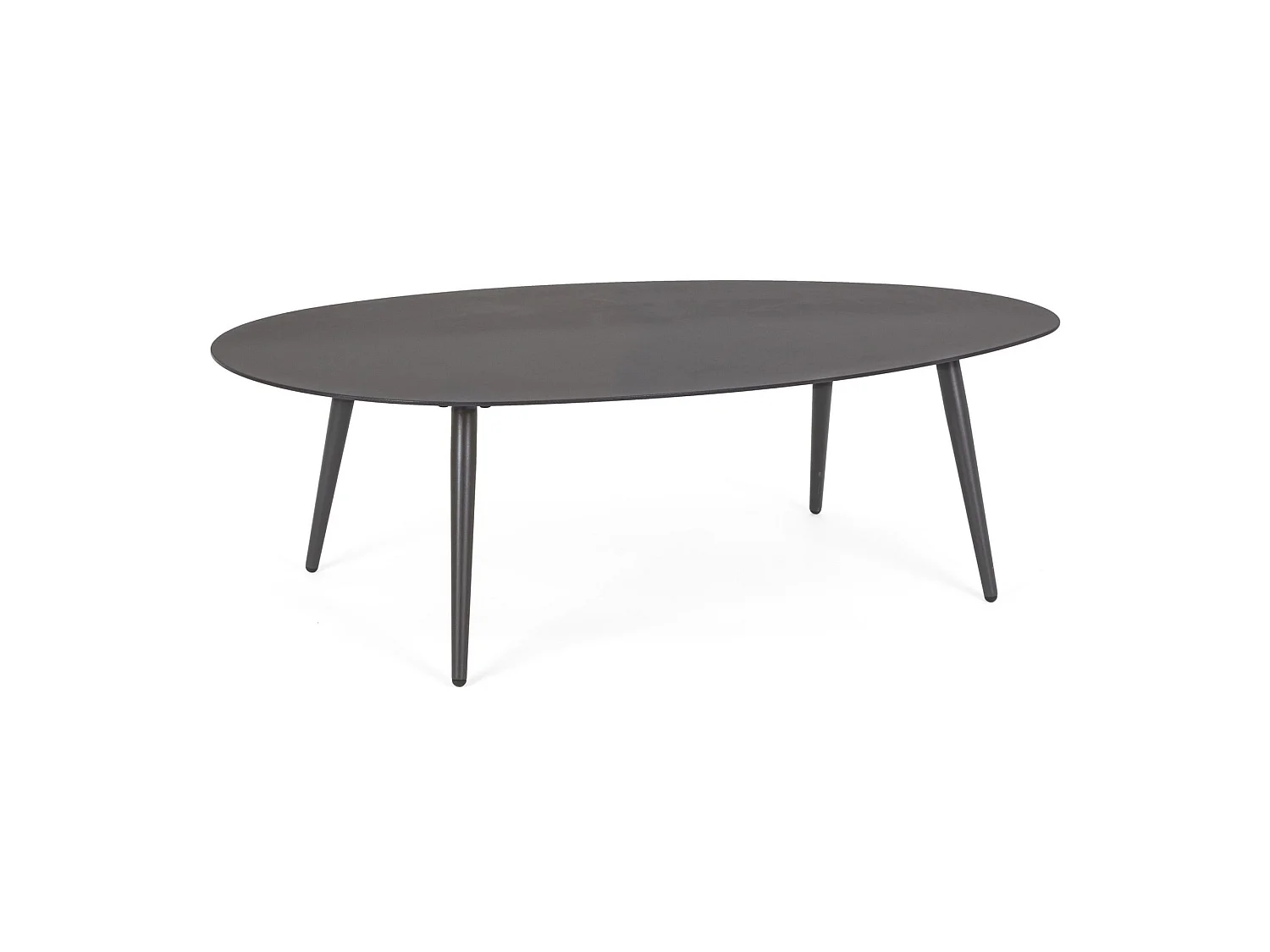 Mesa de jardim oval em alumínio antracite com acabamento em pintura a pó - FARO