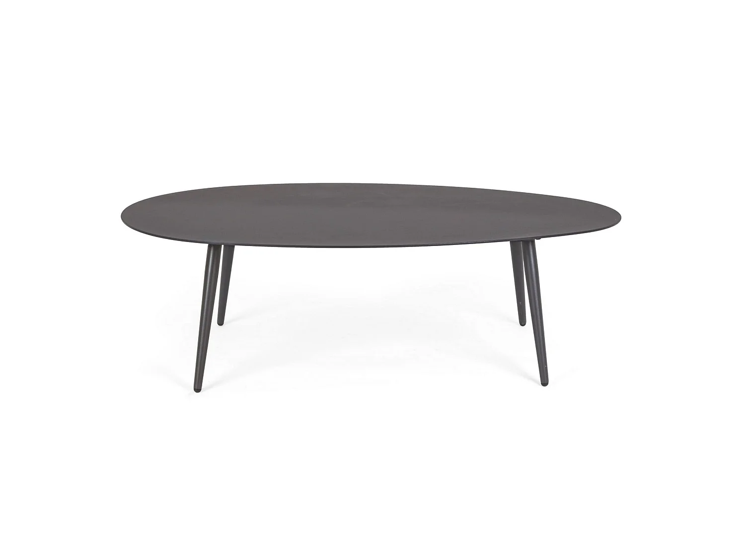 Mesa de jardim oval em alumínio antracite com acabamento em pintura a pó - FARO
