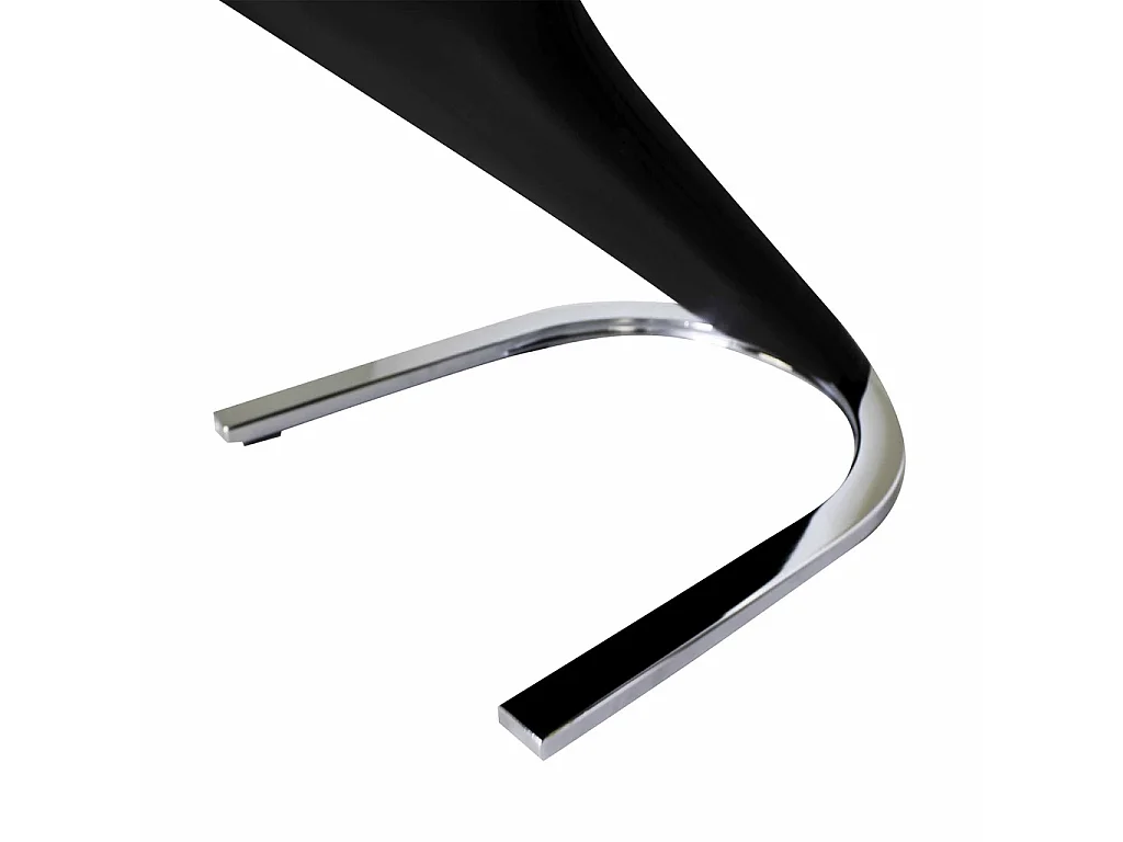 Pack 2 sillas negras tapizadas en piel sintética mate con patas cromadas – diseño moderno y elegante para comedor o salón