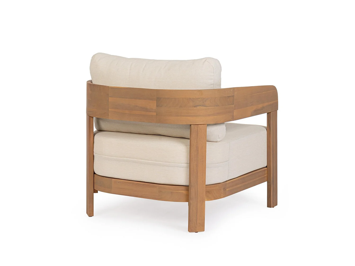 Loungestol i akacietræ og beige - GIRONA
