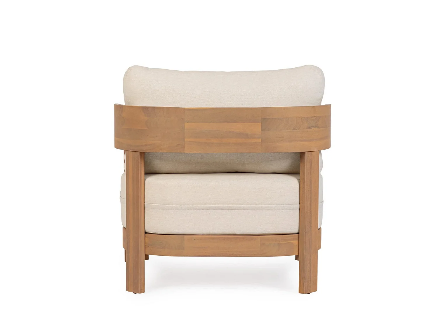 Loungestol i akacietræ og beige - GIRONA