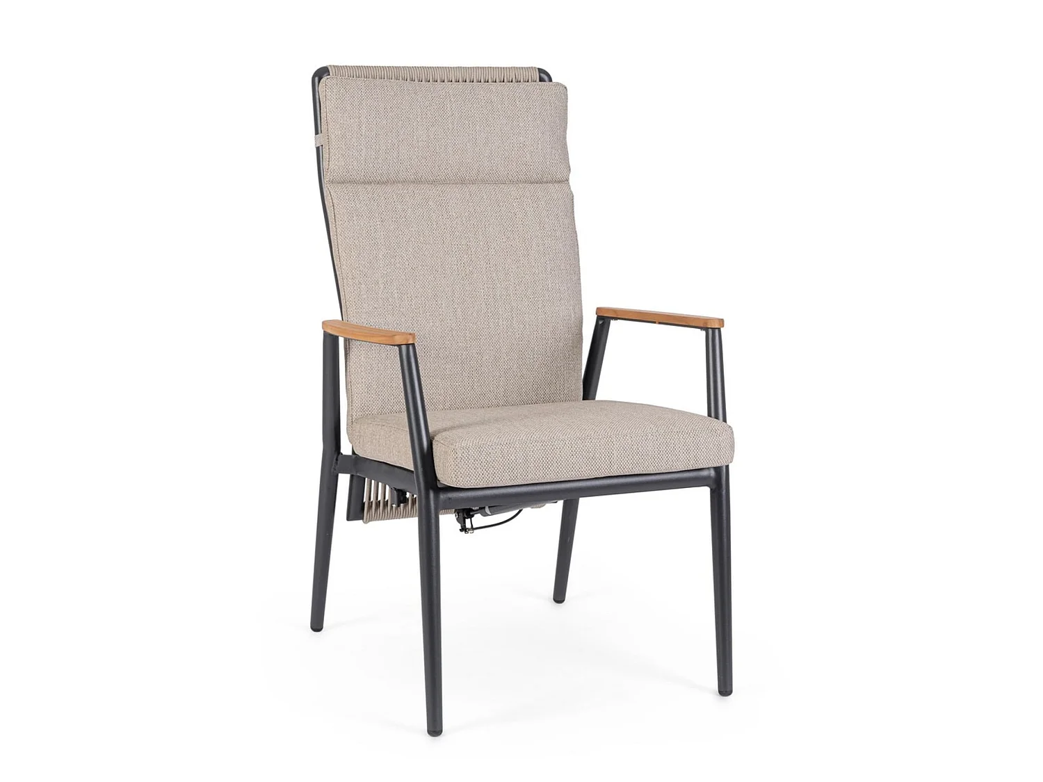 Set van 2 verstelbare tuinstoelen van textilene met vlechtwerk - TOMAR