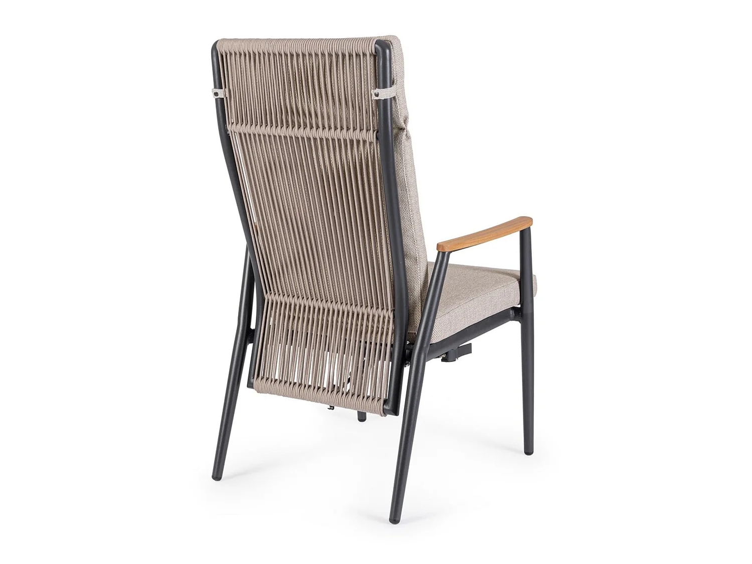 Set van 2 verstelbare tuinstoelen van textilene met vlechtwerk - TOMAR