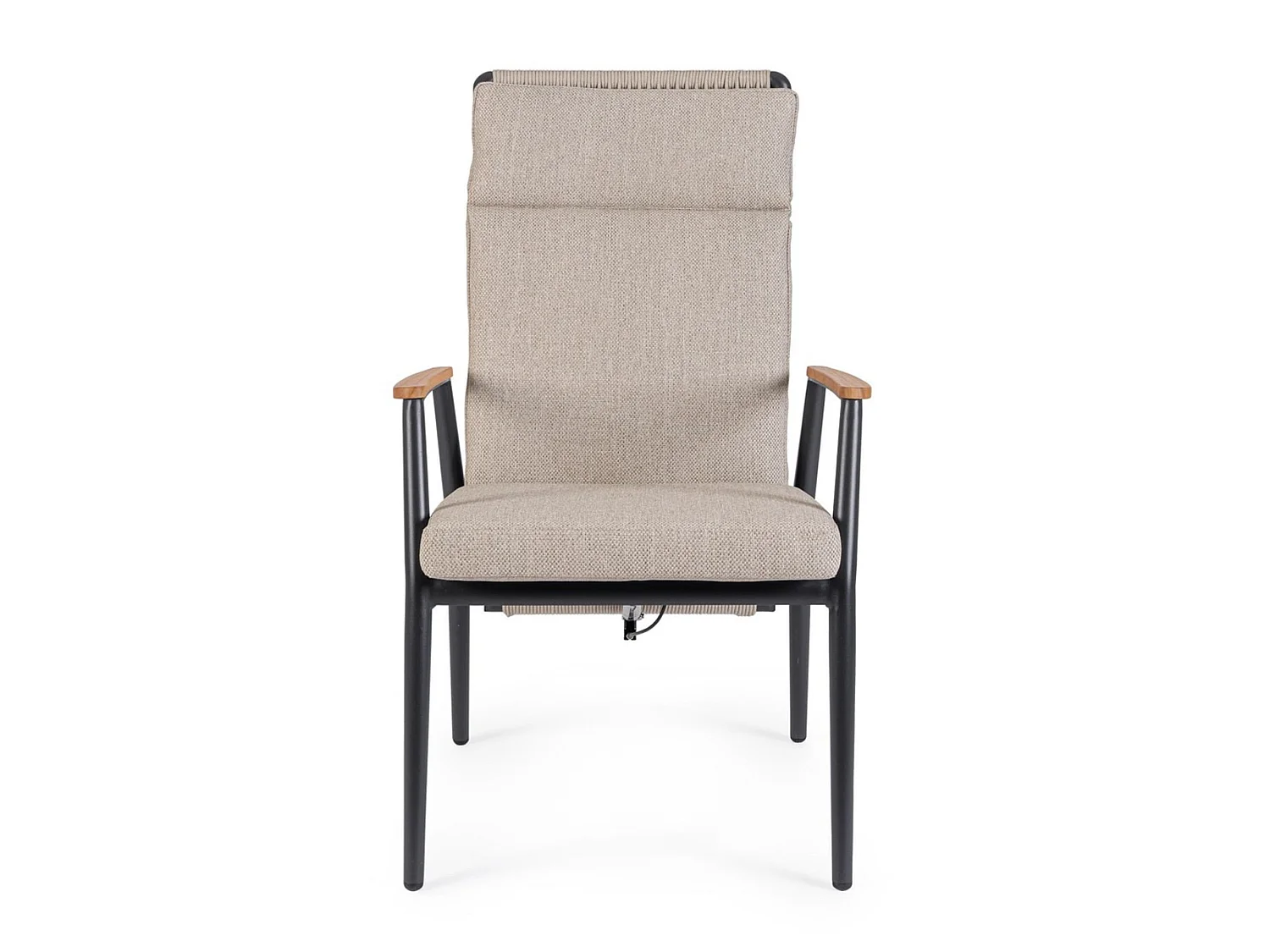 Set van 2 verstelbare tuinstoelen van textilene met vlechtwerk - TOMAR