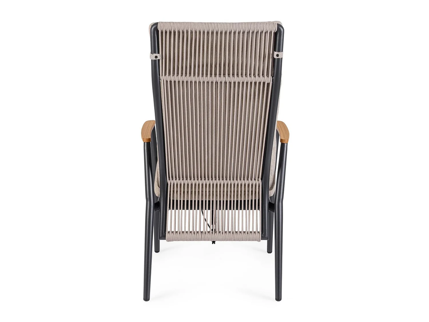 Set van 2 verstelbare tuinstoelen van textilene met vlechtwerk - TOMAR
