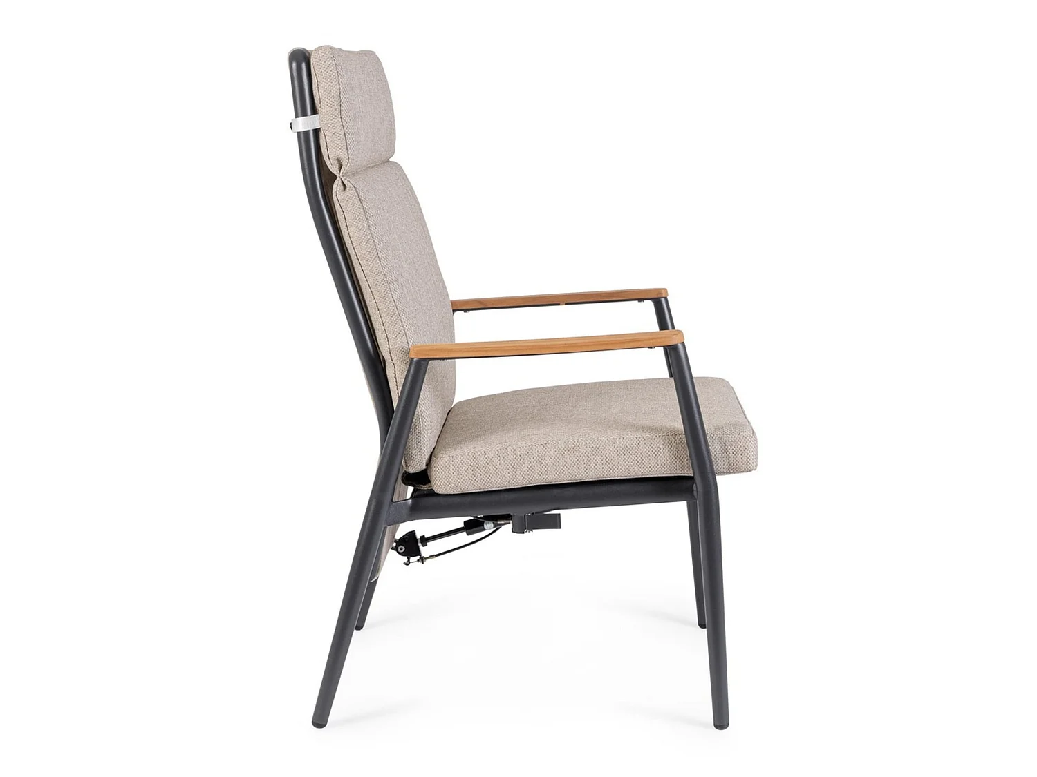 Set van 2 verstelbare tuinstoelen van textilene met vlechtwerk - TOMAR