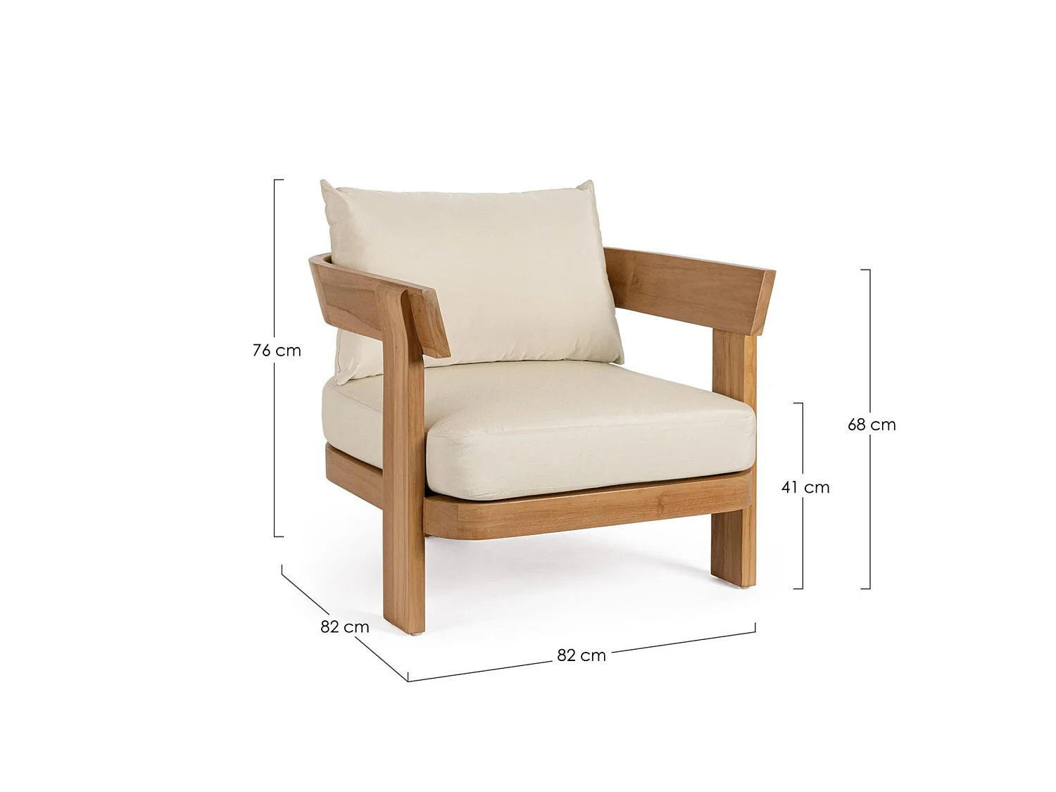 Lænestol med stel i certificeret teak - NOJA