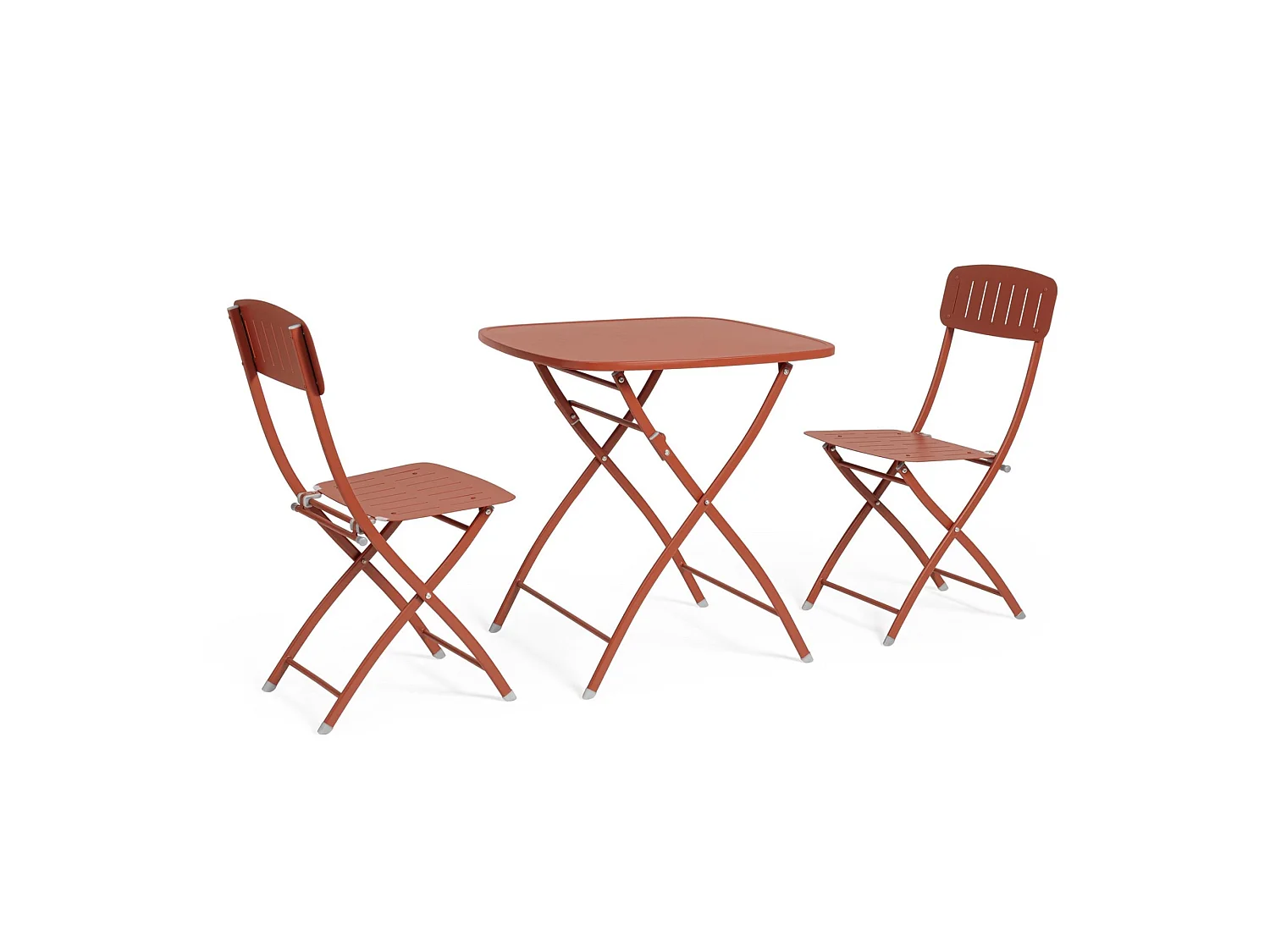Bistro-Set mit Tisch und 2 Stühlen in Terrakotta - YVONNE