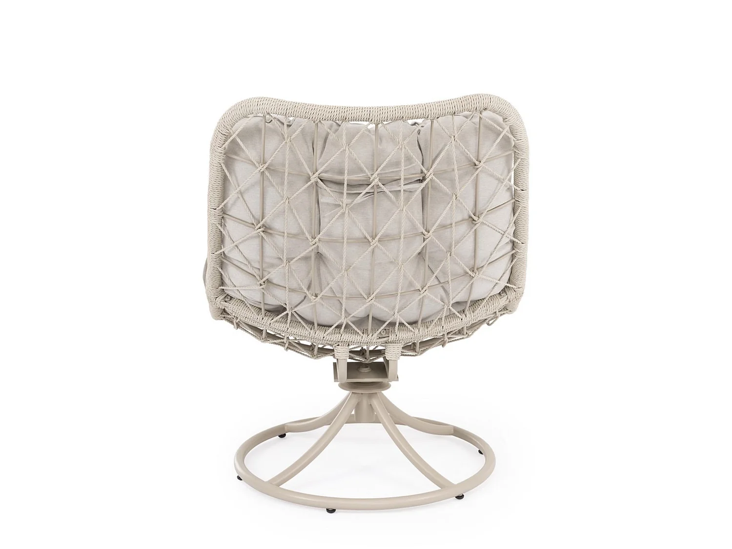 Lys beige drejelig havestol med flettet fiber - VIGO