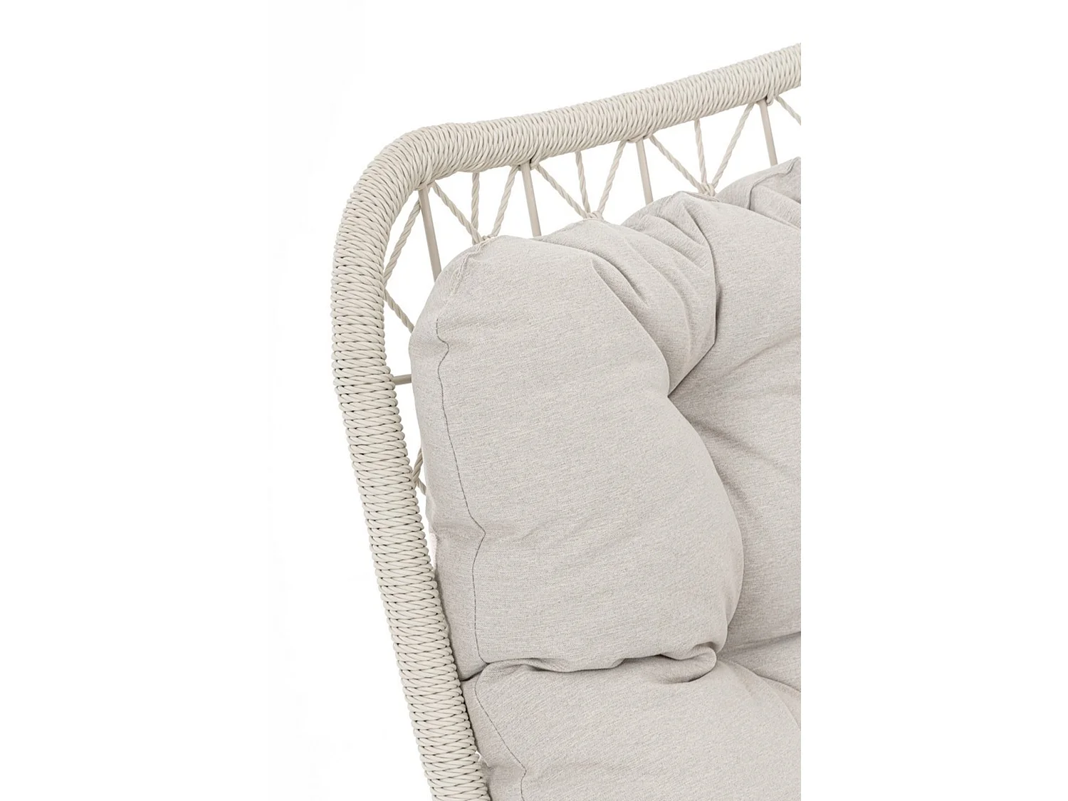 Lys beige drejelig havestol med flettet fiber - VIGO