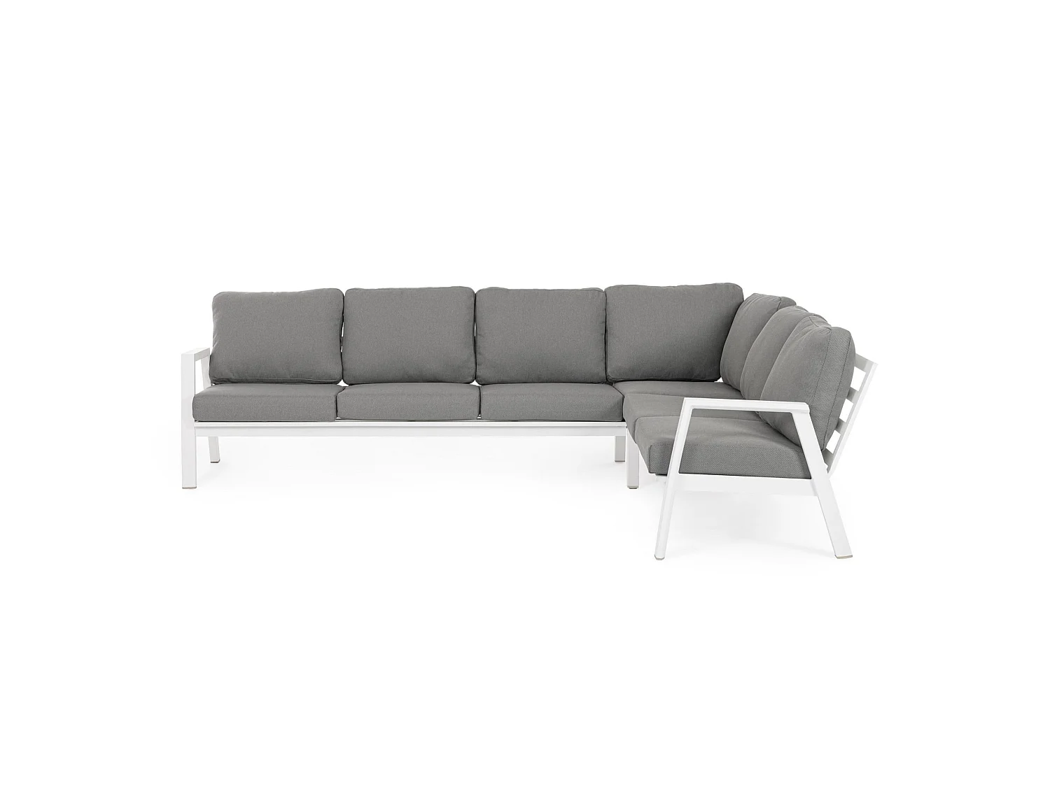 Set salotto angolare da giardino con cuscini grigi  - PENICHE