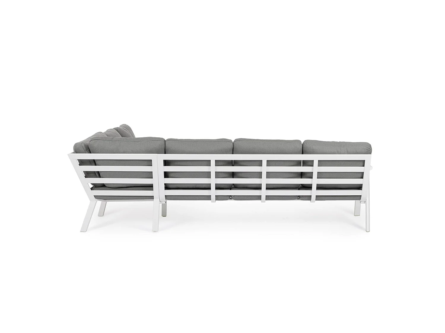 Set salotto angolare da giardino con cuscini grigi  - PENICHE