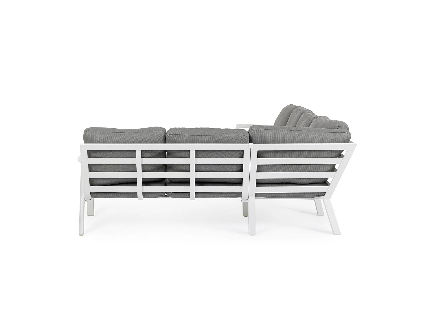Set salotto angolare da giardino con cuscini grigi  - PENICHE