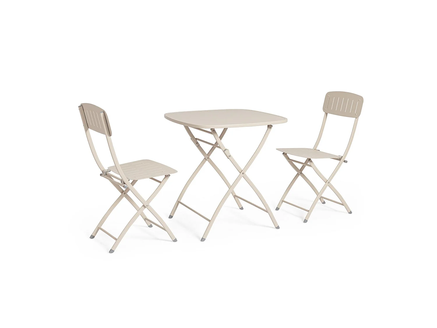 Bistro-Set mit Tisch und 2 Stühlen in Beige - YVONNE