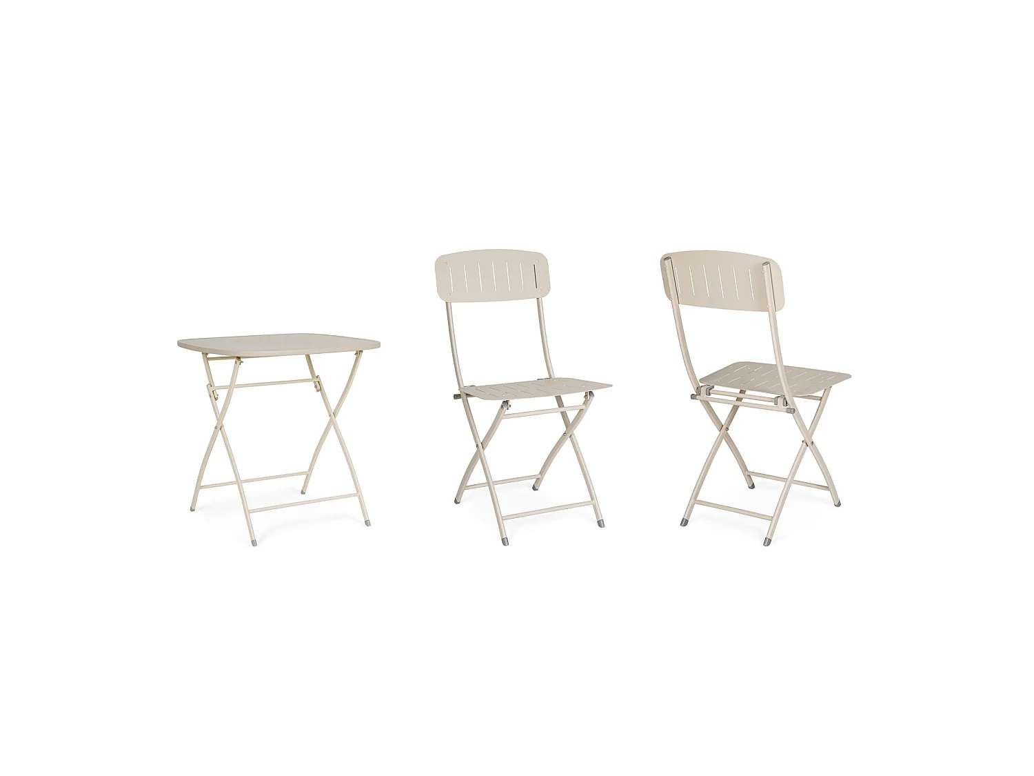 Bistro-Set mit Tisch und 2 Stühlen in Beige - YVONNE