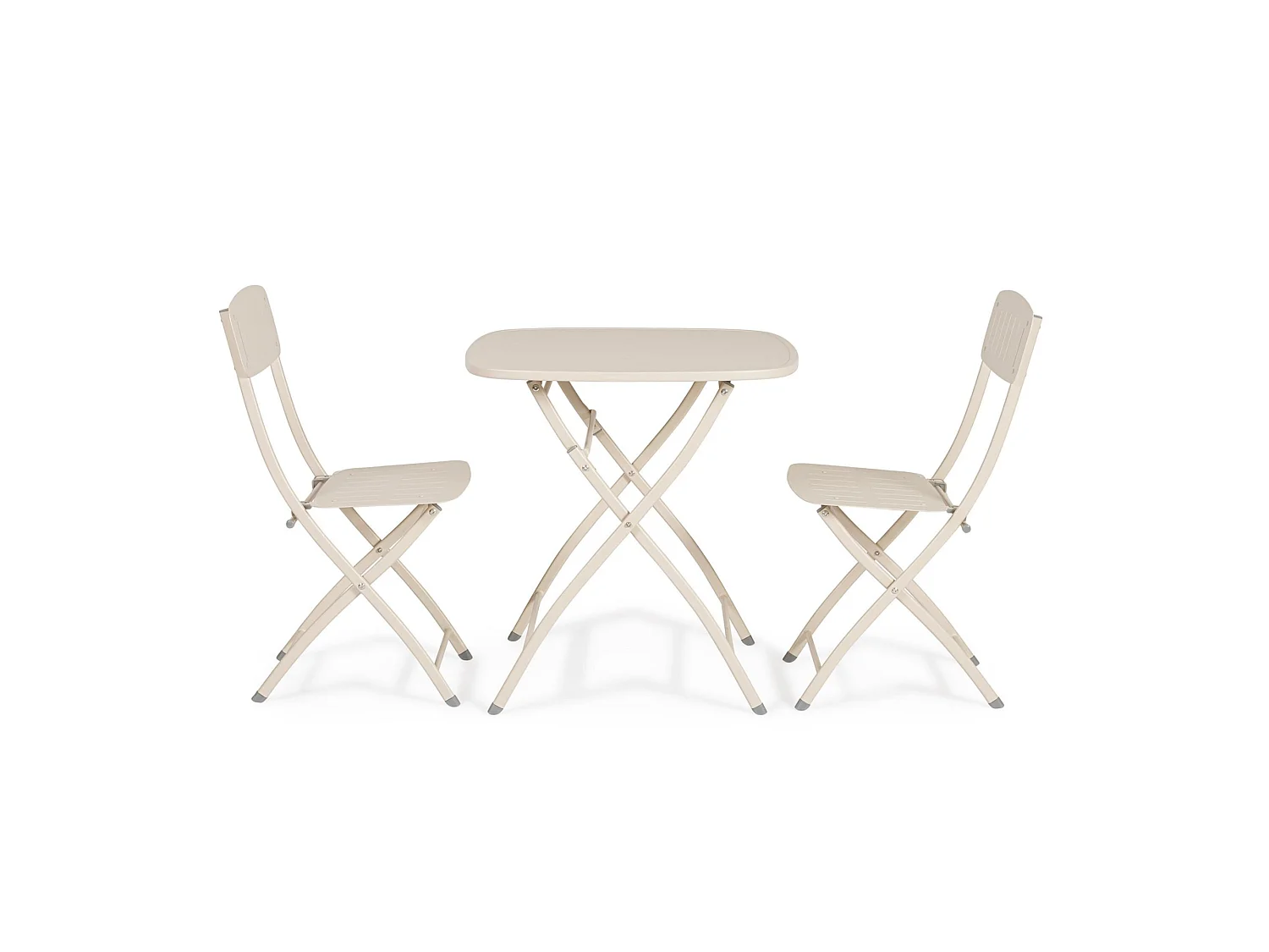 Bistro-Set mit Tisch und 2 Stühlen in Beige - YVONNE