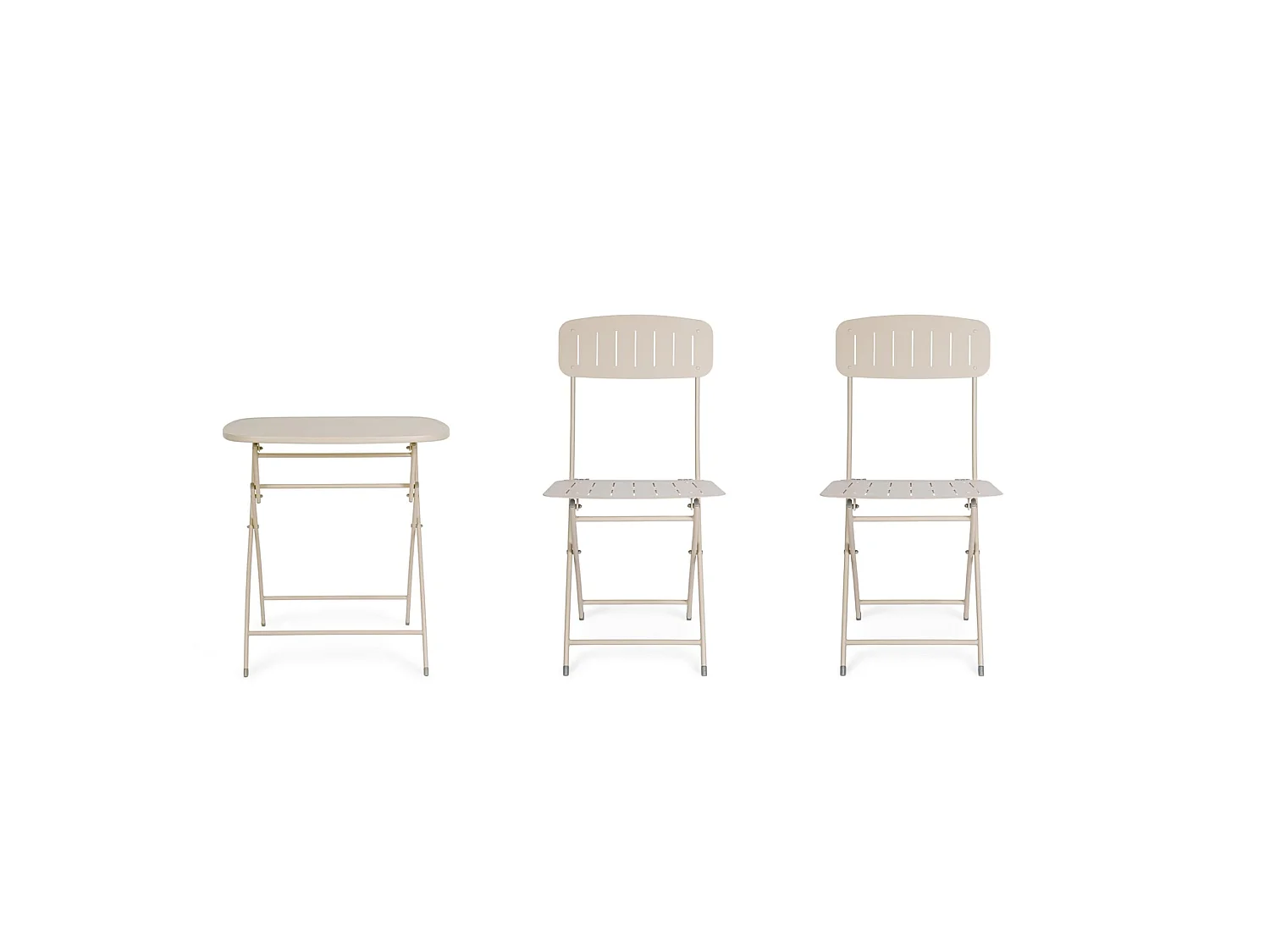 Bistro-Set mit Tisch und 2 Stühlen in Beige - YVONNE