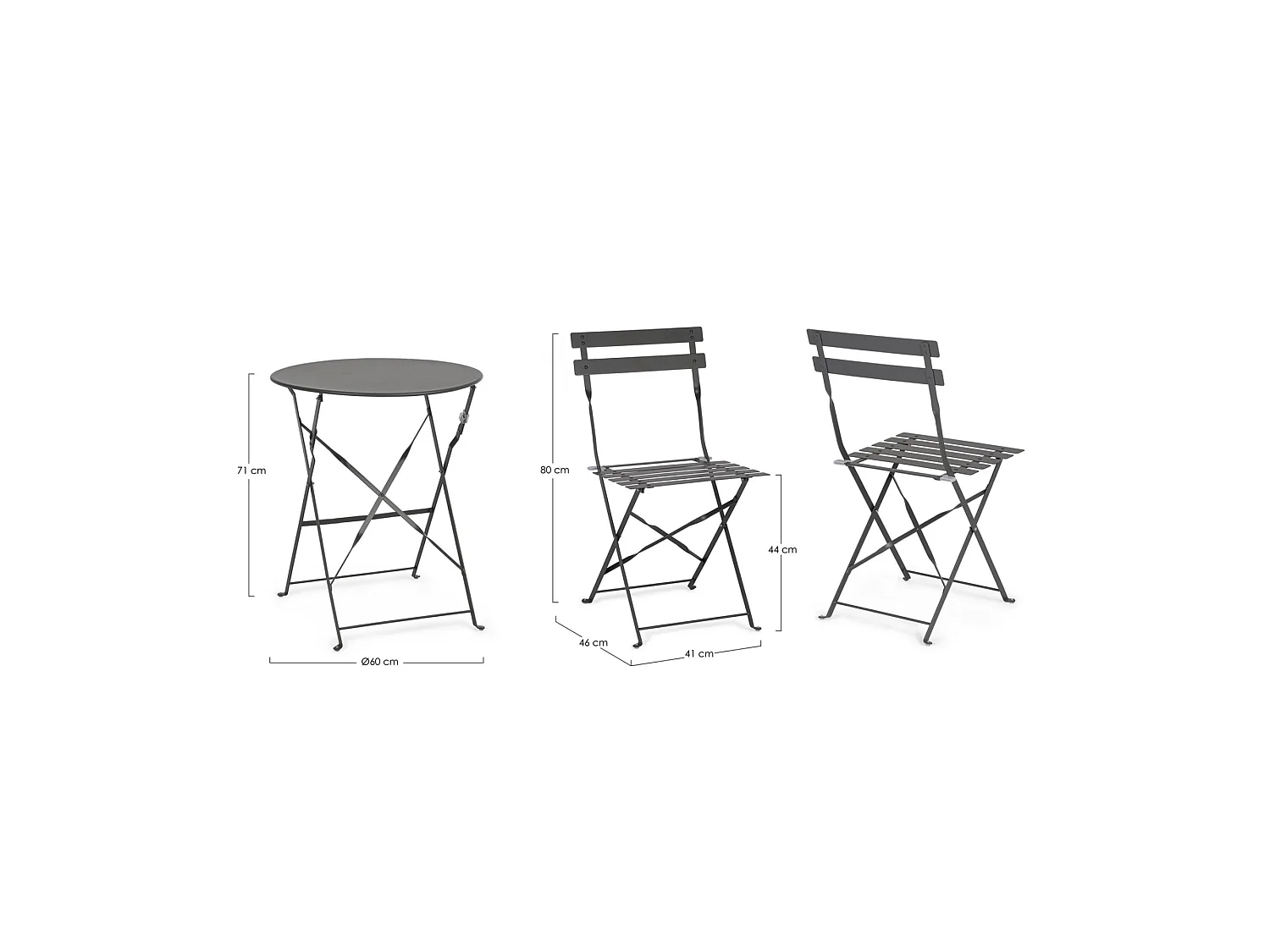 Ensemble bistrot composé d'une table et de 2 chaises - AUSTIN