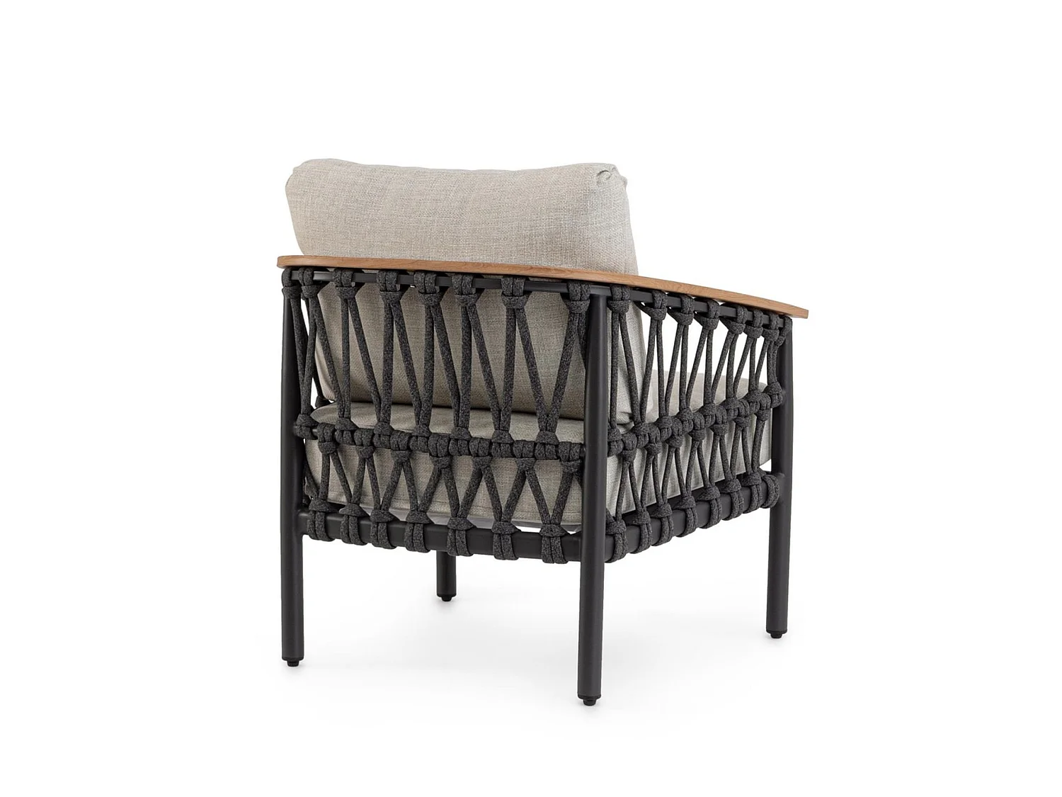Set van 2 tuinstoelen met beige kussens en vlechtwerk  - GAUDIX