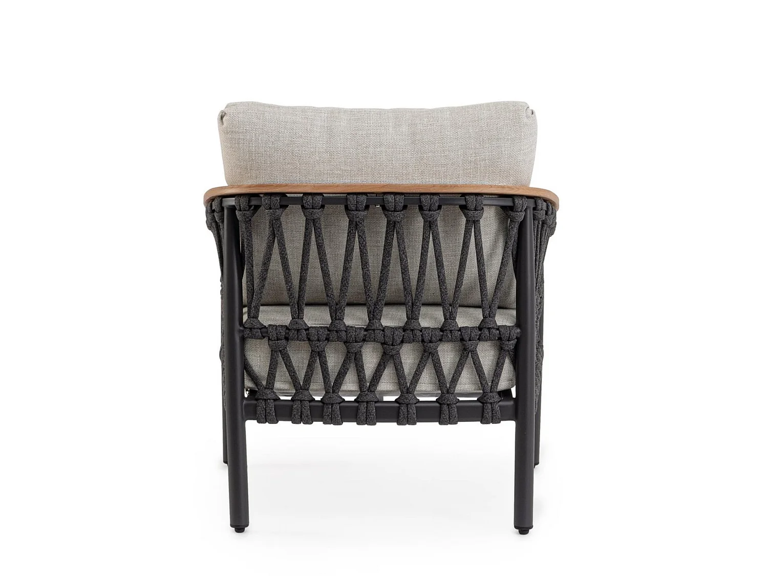 Set van 2 tuinstoelen met beige kussens en vlechtwerk  - GAUDIX