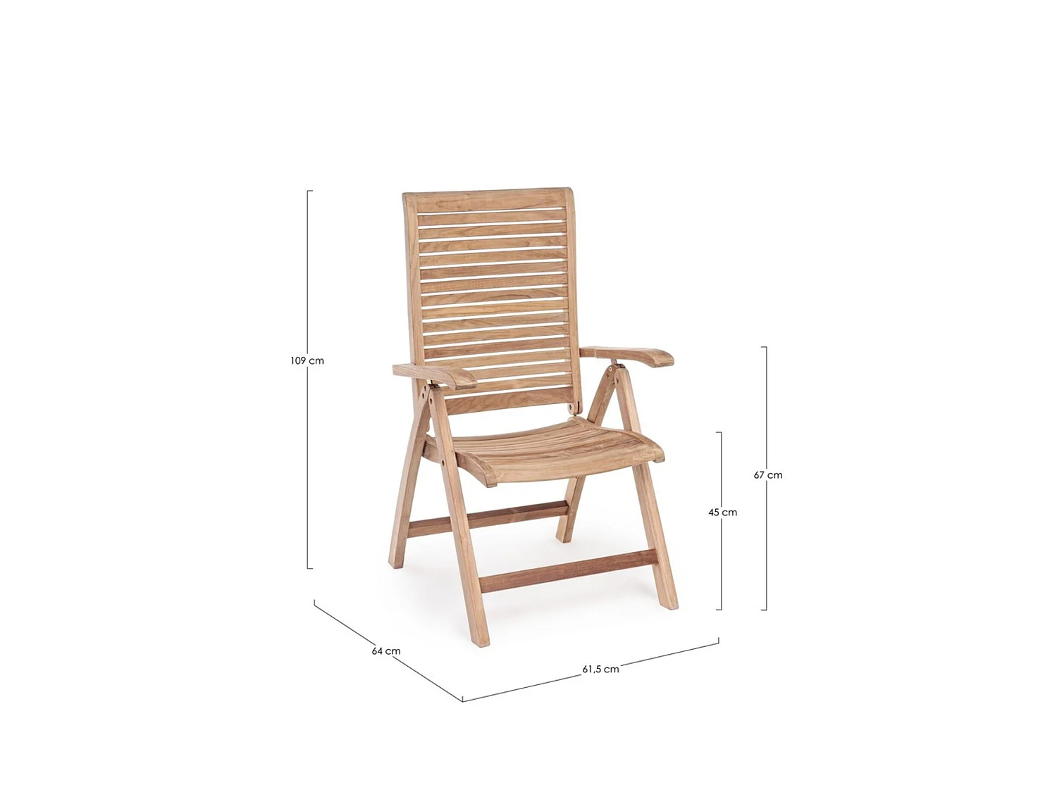 Fauteuil inclinable en teck de qualité - GALILEA