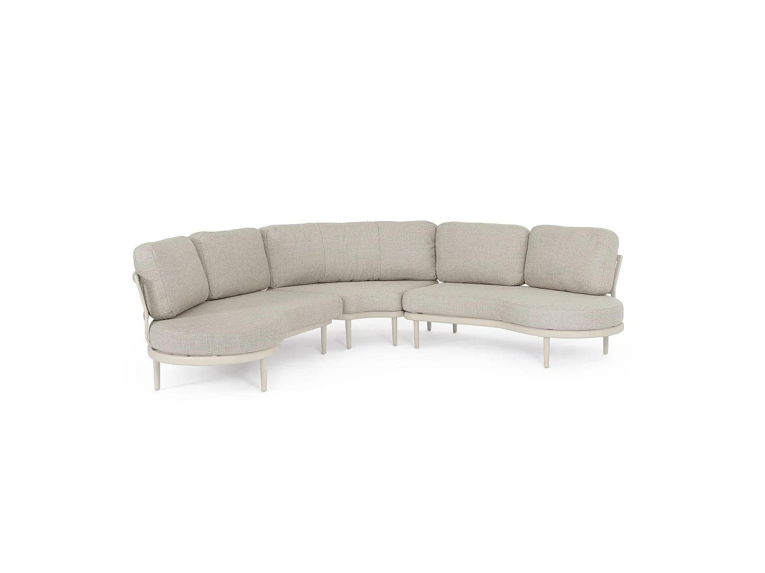 Havemøbelsæt med hjørnesofa og beige puder - SAGRES