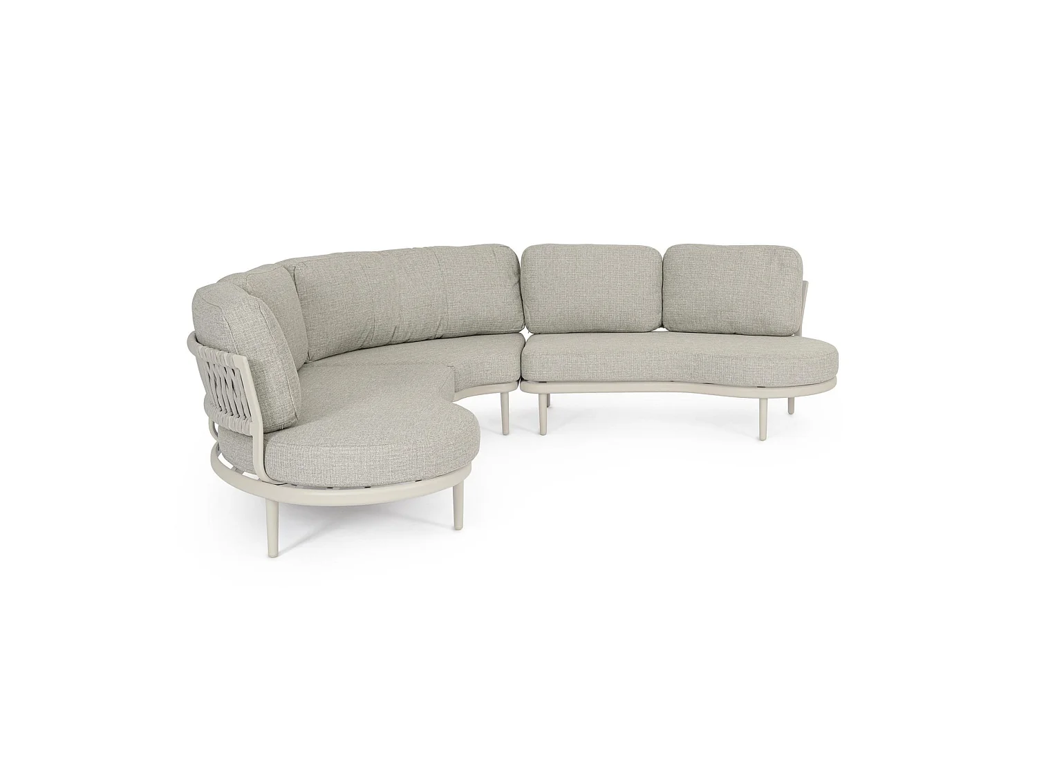 Havemøbelsæt med hjørnesofa og beige puder - SAGRES